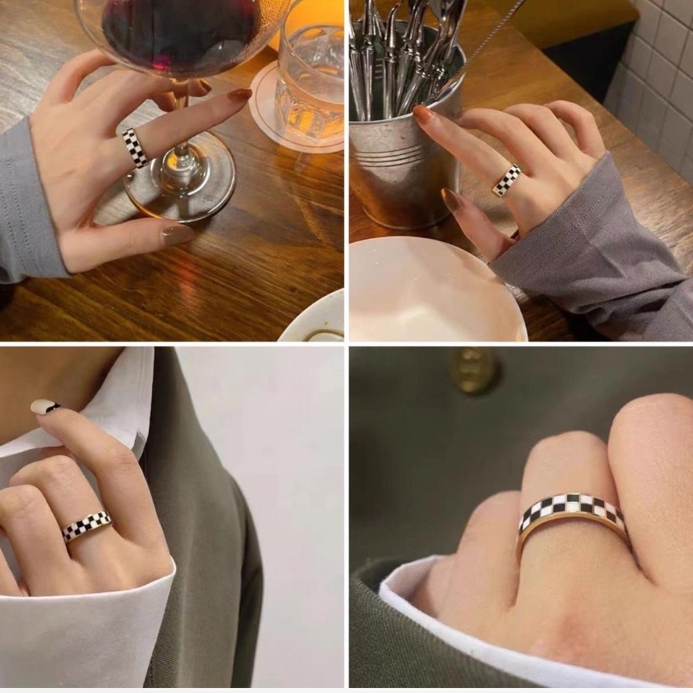 Amazon - checkered gold ring - Picture 3 of 5